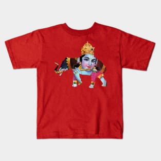 Indian Elephant cut from antique Indian Fireworks Packaging Kids T-Shirt